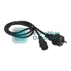 Шнур питания Lanmaster C13-Schuko, 3х0.75, 220В, 10А, черный, 1.8 метра
