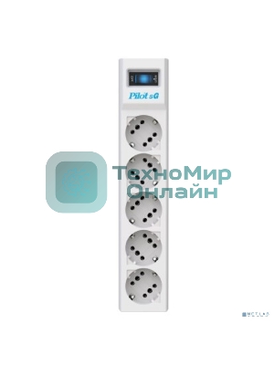 Сетевой фильтр ZIS PILOT Surge protector Pilot SG5 5 outlets (GP), 10A/2.2kVt, automatic circuit-breaker, 7 m