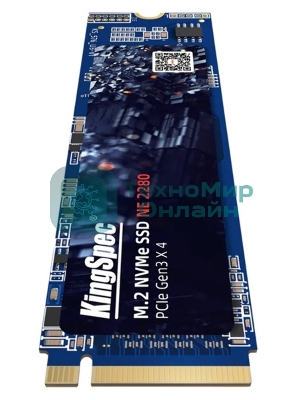 Накопитель SSD KingSpec NE-1Tb, 1Tb, PCIe 3.0 x4, M.2 2280, NVMe, R/W 2400/1900