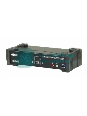 Переключатель KVM ATEN CS1922M-AT-G KVM+Audio+USB 3.0, 1 user USB+DP => 2 cpu USB+DP, со шнурами DP 2x1.5м.+USB 2х1.8м.