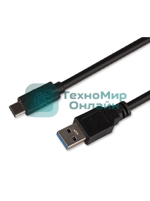 Кабель USB3.0 Cablexpert CCP-USB3-AMCM-3M, AM/Type-C, 3А, 36Вт, QC3.0, медь, двойн.экран, Pro, 3м, черный, пакет