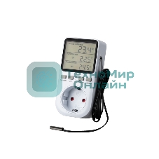 Терморегулятор цифровой 16А-01 в розетку, белый Rexant