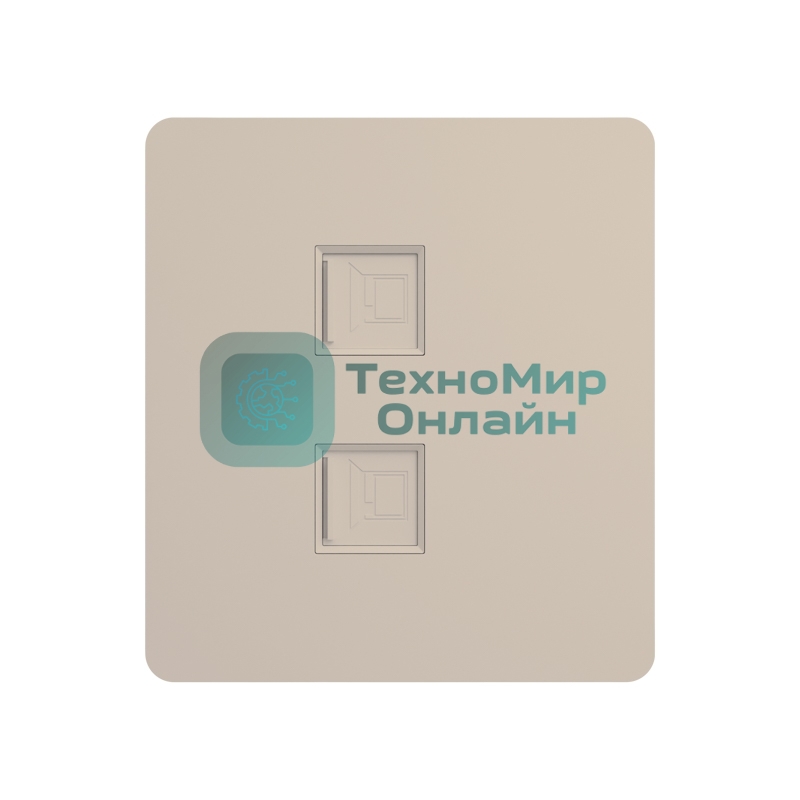 Розетка KRANZ ROUND компьютерная двойная RJ45+RJ45 кат6 с/у шелк