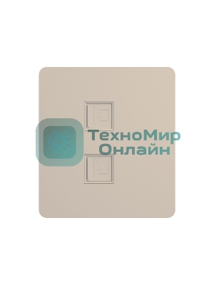 Розетка KRANZ ROUND компьютерная двойная RJ45+RJ45 кат6 с/у шелк