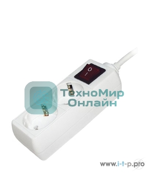 Удлинитель 2х5 м с заземл. 16А IP20 У02К с выкл. 2P+PE ИЭК WYP10-16-02-05-ZK-N