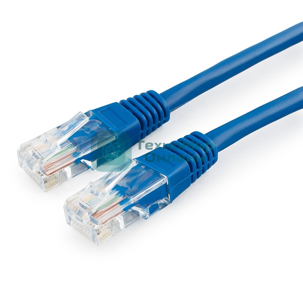 Патч-корд медный UTP Cablexpert PP10-1.5M/B cat.5e, 1.5м, литой, многожильный, синий