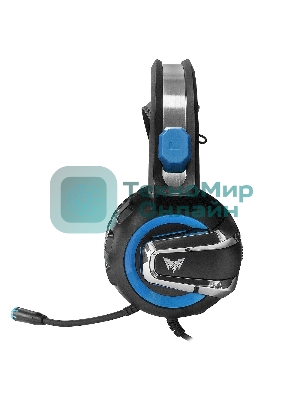 Гарнитура Crown CMGH-3101 чёрный/синий, проводная, подсветка