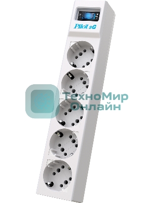 Сетевой фильтр ZIS PILOT Surge protector Pilot SG5 5 outlets (GP), 10A/2.2kVt, automatic circuit-breaker, 3 m