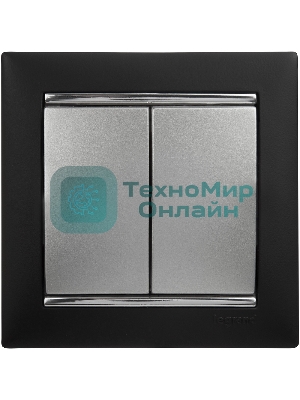 Механизм выключателя 2-кл. СП Valena 10А IP31 алюм. Leg 770105