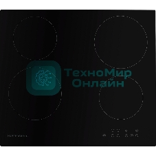 Электрическая варочная панель Kuppersberg ECO 601/ширина 60 см, 4 зоны ускоренного нагрева HI-Light, сенсорное управление, 5 цифровых дисплев, 9 уровней мощности, автоотключение, защита от детей, индикаторы остаточного тепла, Таймер, Stop & Go, черный, прямой край.