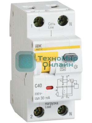 Выключатель автоматический дифференциального тока IEK MAD22-5-050-C-100 АВДТ 32 C50 100мА