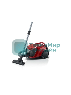 Пылесос Bosch BGS412234A красный, 2200 Вт, уборка сухая, пылесборник контейнер, 2.4 л