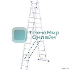 Лестница Сибртех, 2 х 13 ступеней, алюминиевая, двухсекционная