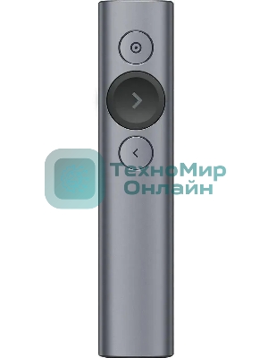 Презентер Logitech Spotlight Slate (серый, Bluetooth/2.4 GHz, перезаряжаемая литий-полимерная батарея 85мА·ч, 3D-акселерометр, гироскоп, кабель для зарядки, чехол) (арт. 910-004867, M/N: R-R0011/C-U0016)