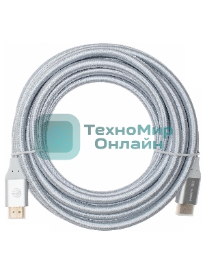 Кабель аудио-видео Cactus CS-HDMI.2.1-5 HDMI (m)/HDMI (m) 5м. Позолоченные контакты серебристый
