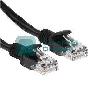 Патч-корд медный UTP Cablexpert PP10-1M/BK cat.5e, 1м, литой, многожильный, черный