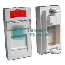 Вставка 22.5x45 на 1 кейстоун, со шторкой, маркировкой и иконкой, белая