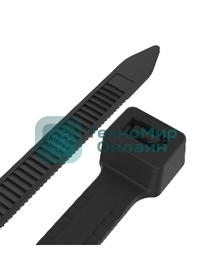 Хомут-стяжкa нейлоновая с тройным замком Rexant 200x3,6 мм, черная, упаковка 100 шт.