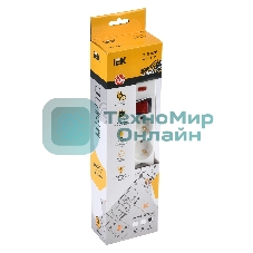 Сетевой фильтр IEK WFP10-16-05-05-N СФ-05К-выкл. 5 мест 2Р+РЕ/5 метров 3х1 мм2