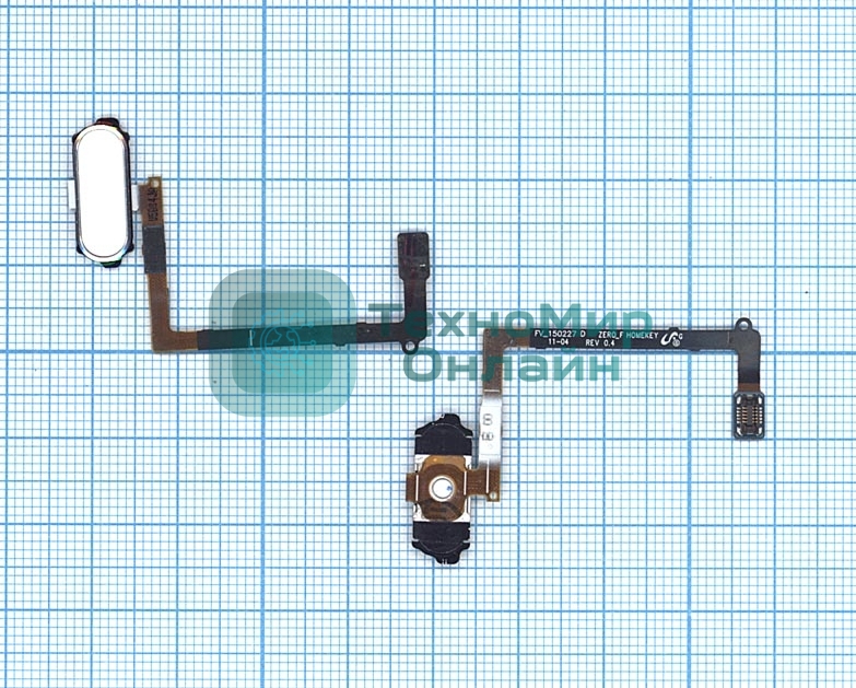 Кнопка HOME в сборе с механизмом и шлейфом для Samsung Galaxy S6 SM-G920F, белый