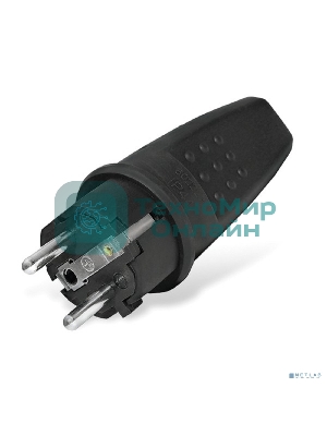 Вилка прямая c заземлением каучук 16А 250В IP44 (602227) UNIVersal