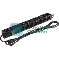 Блок распределения питания Lanmaster NM-PD16A-8XSH+S-2.0 гор.размещ. 8xSchuko базовые 16A Schuko 2м