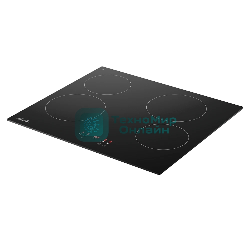 Варочная поверхность Monsher MHE 6003, Hi-Light, High-Tech, 59 см, 9 уровней мощности, блокировка управления, автоматическое отключение, таймер, сенсорное управление, черный