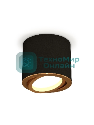 Светильник Ambrella Light XS7402003 SBK/PYG черный песок/золото желтое полированное MR16 GU5.3 (C7402, N7004)