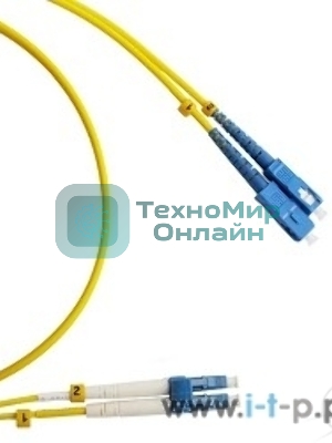 Патч-корд Hyperline FC-D2-9-LC/UR-SC/UR-H-1M-LSZH-YL (FC-9-LC-SC-UPC-1M) Патч-корд волоконно-оптический (шнур) SM 9/125 (OS2), LC/UPC-SC/UPC, duplex, LSZH, 1 м