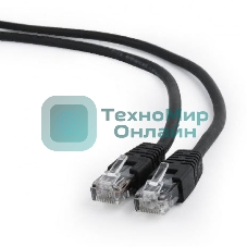Патч-корд UTP Cablexpert cat.6, 1м, литой, многожильный, черный