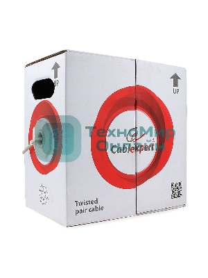 Кабель Cablexpert, UTP5e, 4 пары, 0.51 мм, CCA, однож., 100 м, серый