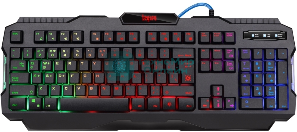 Клавиатура проводная Defender Legion GK-010DL RU, USB, черный