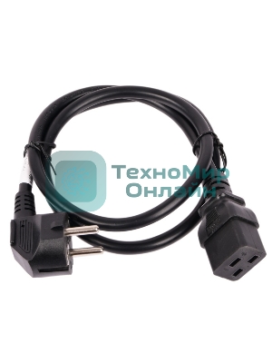 Шнур питания Lanmaster C19-Schuko прямая, 3х1.5, 220В, 16А,черный, 2 метра