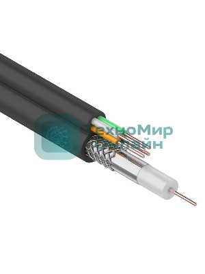 Кабель REXANT (01-4022) Кабель для видеонаблюдения ККСВ-П + 4х0.5мм., 100м., черный REXANT (01-4022) Кабель для видеонаблюдения ККСВ-П + 4х0.5мм., 100м., черный