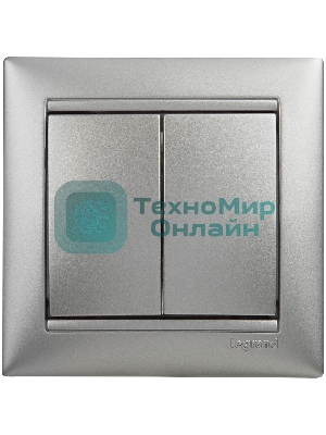 Механизм выключателя 2-кл. СП Valena 10А IP31 алюм. Leg 770105