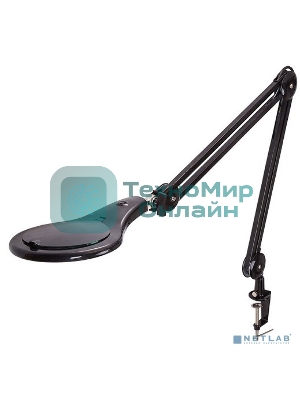 Лупа на струбцине Rexant, круглая, 5D, с подсветкой 56 SMD LED, черная