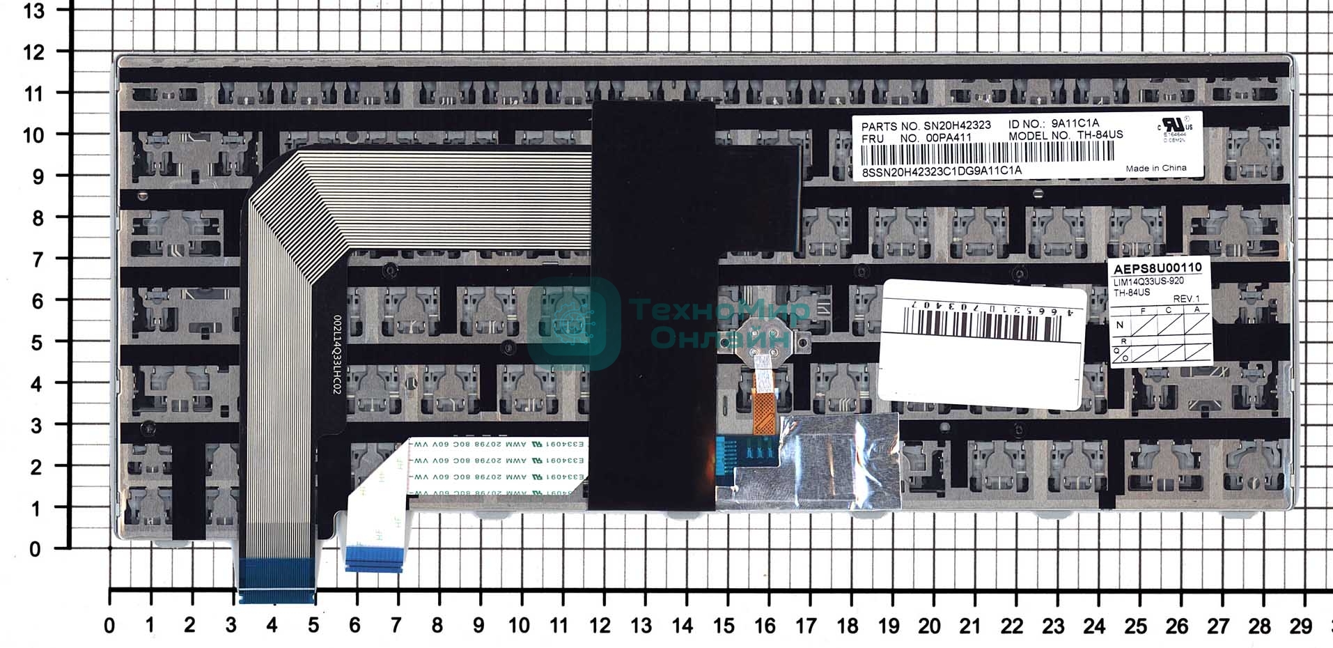 Клавиатура для ноутбука Lenovo Thinkpad T460S T470S черная с серебристой рамкой