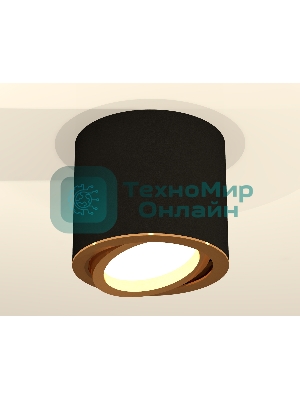 Светильник Ambrella Light XS7402003 SBK/PYG черный песок/золото желтое полированное MR16 GU5.3 (C7402, N7004)