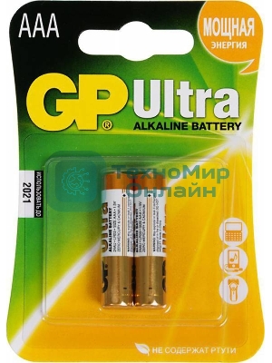 Батарея GP Ultra Alkaline 24AU LR03 AAA (2шт)
