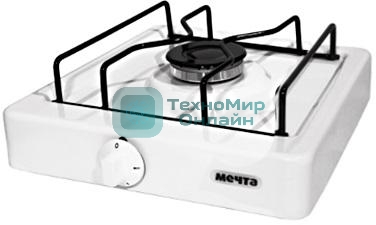 Газовая плита Мечта 100М белая, 1к Газ,1к., поворотные переключатели, белый