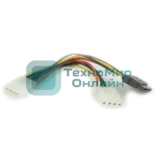 Кабель питания SATA Gembird/Cablexpert CC-SATA-PSY2, 15 см, molex 4pin/molex4pin+sata 15pin, на 2 устр.