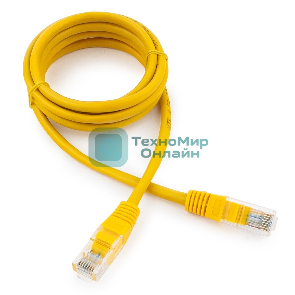 Патч-корд медный UTP Cablexpert PP10-1.5M/Y кат.5e, 1.5м, литой, многожильный, желтый