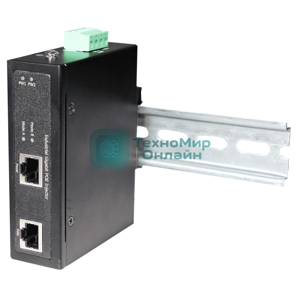 Промышленный гигабитный OSNOVO PoE-инжектор, до 30W, IEEE 802.3af/at, питание DC48-56V