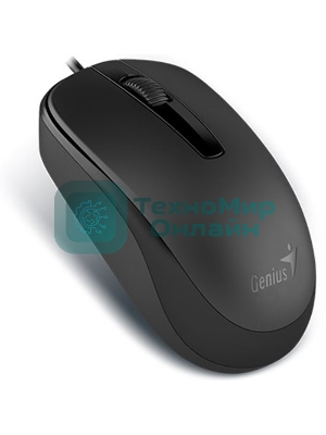 Мышь проводная Genius DX-120 черный, 1000 dpi, USB, кнопки - 3