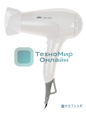 Фен Braun HD385 Satin Hair 3 белый, 2000 Вт, ионизация