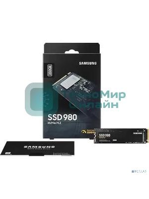 Накопитель SSD Samsung 980, 250Gb, PCIe 3.0 x4, M.2 2280, NVMe, R/W 2900/1300