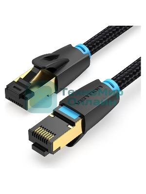 Патч-корд Vention прямой SFTP cat.8 RJ45 - 3 м. черный Тканевая оплетка