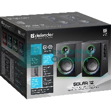 Акустическая 2.0 система Defender Solar 12 12 Вт, подсветка, BT, 230В