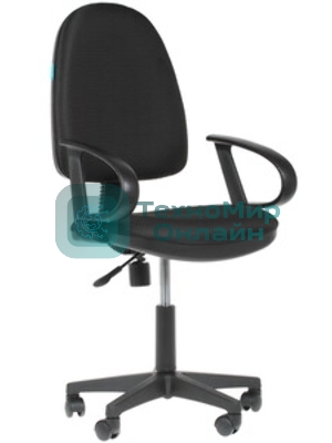 Кресло Бюрократ CH-300/BLACK черный, экокожа, 120 кг, механизм качания