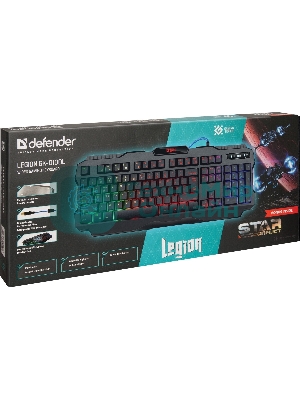 Клавиатура проводная Defender Legion GK-010DL RU, USB, черный